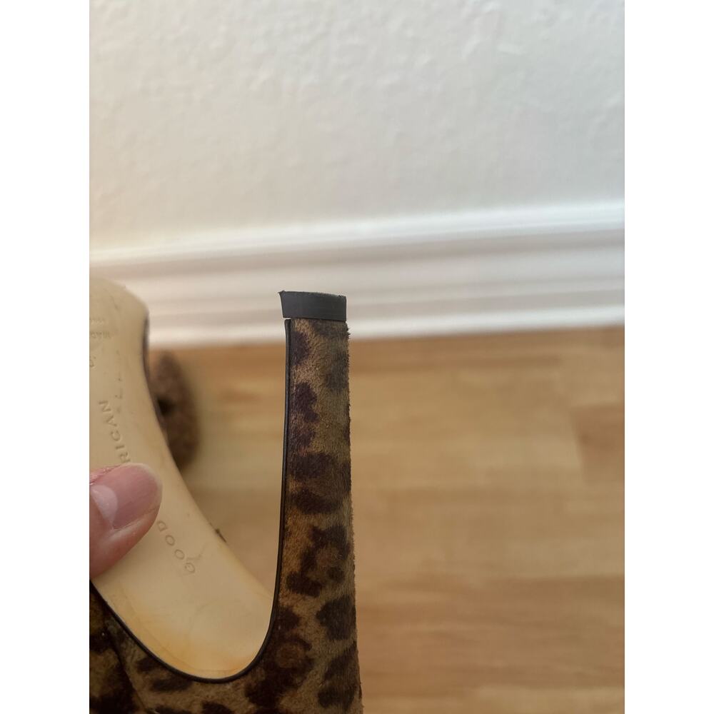 Good American $125 Tan & Brown Leopard Print Pointed Toe Pumps Heel Shoe Sz 9 - Picture 10 of 11